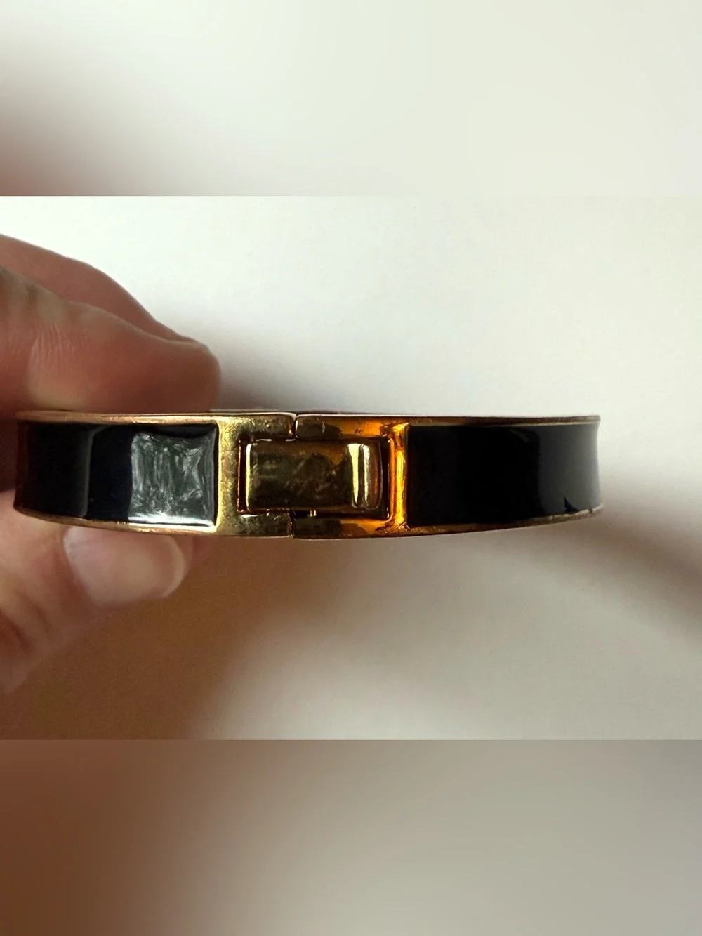 kate spade Gold and Black Heart Cutout Enamel Bangle Bracelet - Picture 3 of 7